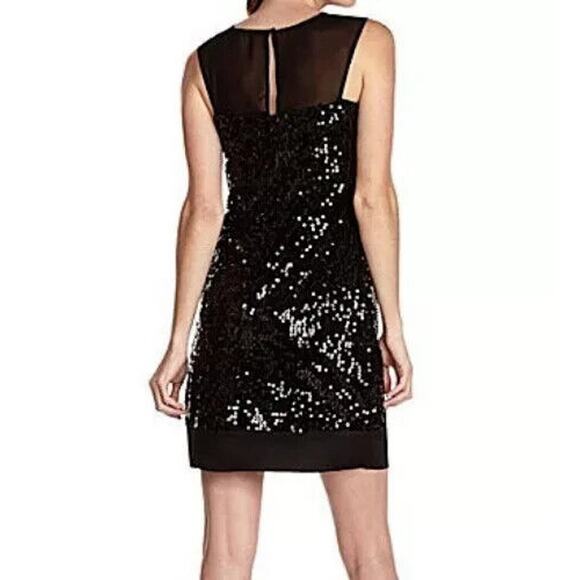 Max and Cleo By BCBG Black Sequin Cocktail Dress Sz 8 Mini Sleeveless MYJ60855 - Picture 2 of 8